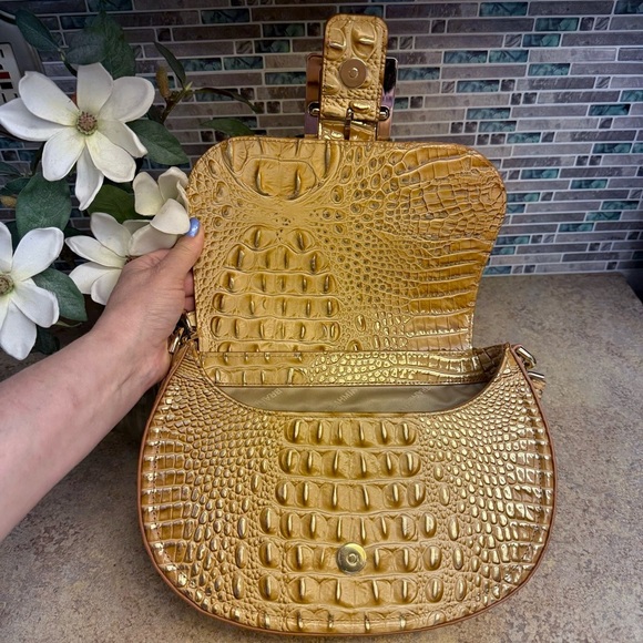 NWT Brahmin Cynthia Honey Brown gold purse - Picture 7 of 8
